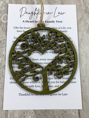 Daughter-in-Law Gift, Tree of Life Ornament, Story Card Ornament